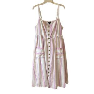 Torrid Pink and Cream Striped Midi Dress
